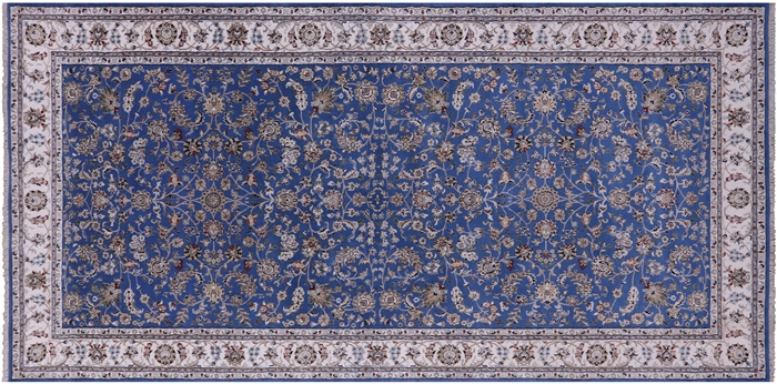 Persian Nain Hand-Knotted Wool & Silk Rug