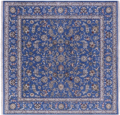 Square Persian Nain Wool & Silk Handmade Rug