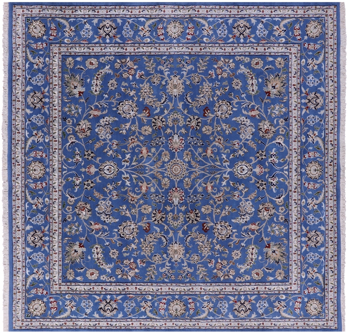 Square Persian Nain Wool & Silk Handmade Rug