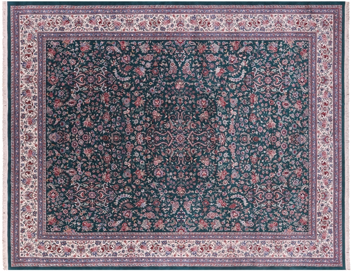 Fine Persian Kashan Hand Knotted Wool & Silk Rug
