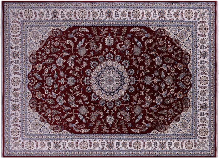 Wool & Silk Persian Nain Handmade Rug