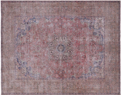 Persian Mashad Overdyed Hand Knotted Wool Rug