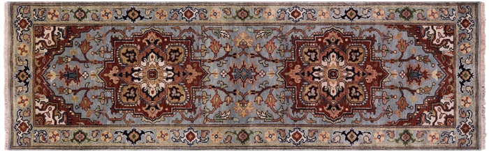 Hand Knotted Heriz Serapi Runner Rug