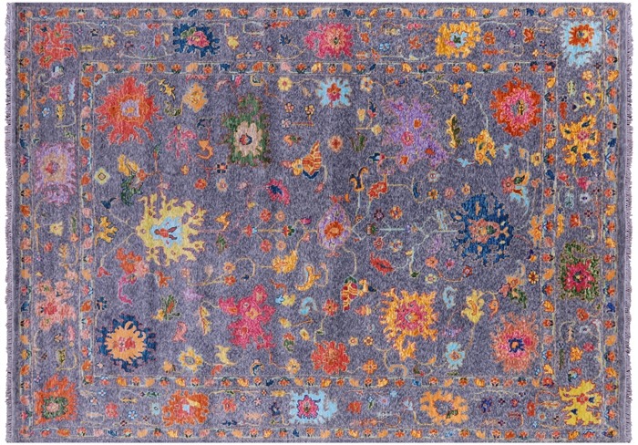 Turkish Oushak Hand Knotted Wool Rug