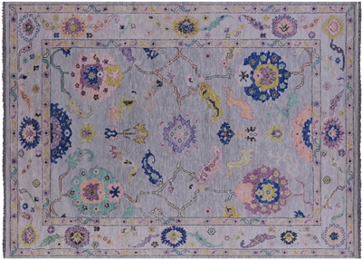 Hand-Knotted Turkish Oushak Wool Rug