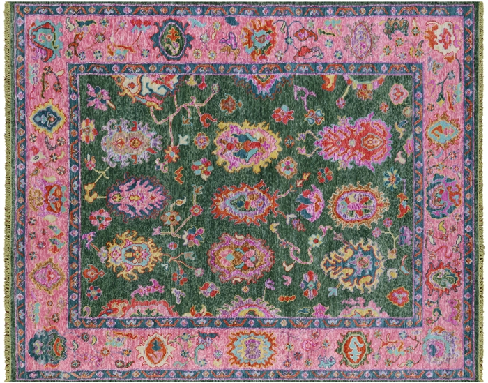 Turkish Oushak Hand Knotted Rug