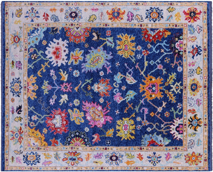 Turkish Oushak Hand Knotted Wool Rug