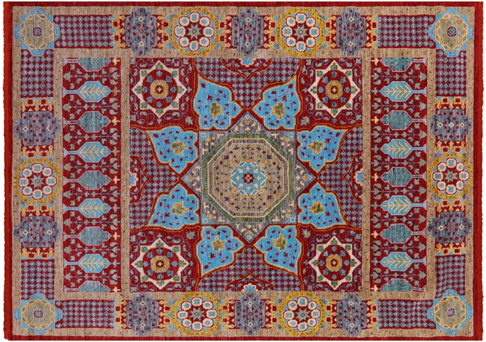 Hand Knotted Mamluk Wool Rug