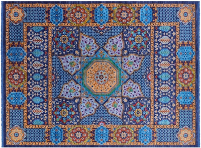 Geometric Mamluk Hand Knotted Wool Rug