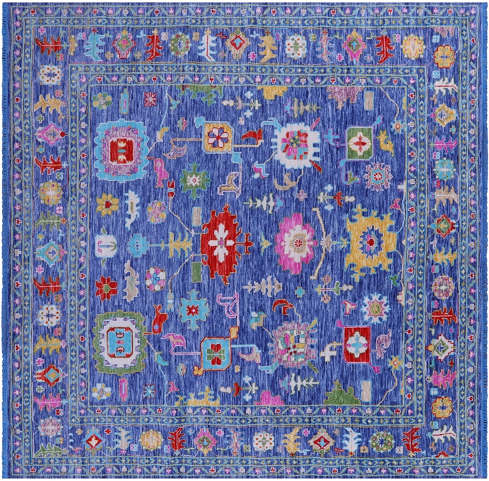 Square Turkish Oushak Handmade Wool Rug