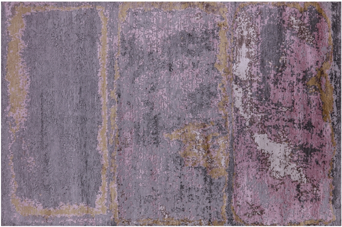 Abstract Hand Knotted Wool & Silk Rug