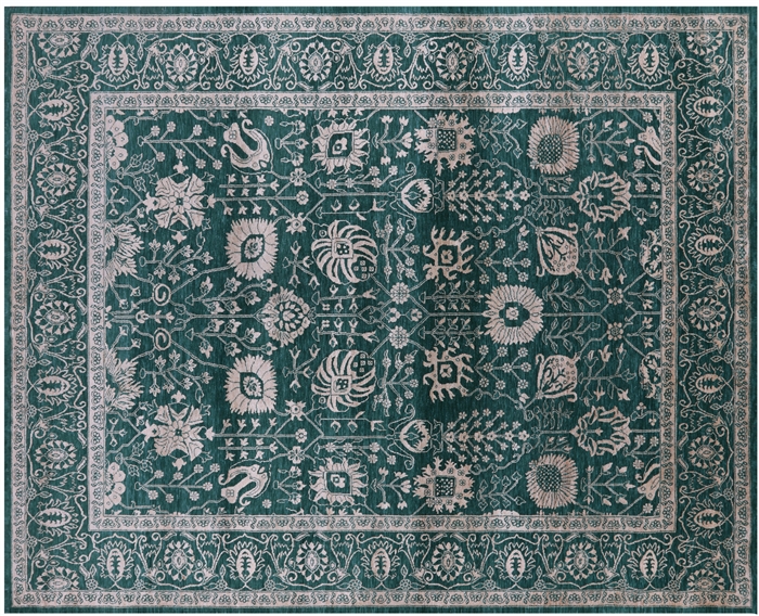 Persian Tabriz Wool & Silk Hand Knotted Rug