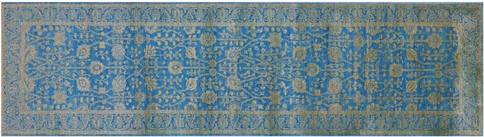Runner Wool & Silk Persian Tabriz Handmade Rug