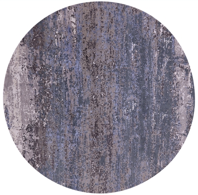 Round Wool & Silk Modern Abstract Hand Knotted Rug