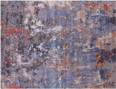 Modern Abstract Handmade Wool & Silk Rug