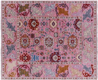 Turkish Oushak Hand-Knotted Wool Rug