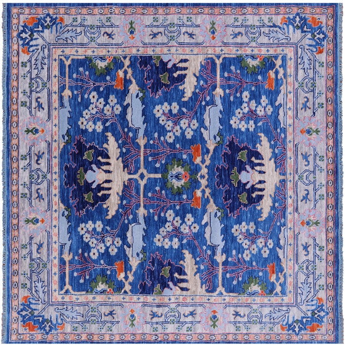 Square Handmade William Morris Wool Rug