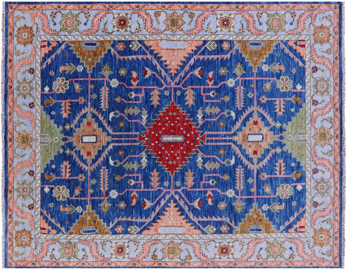 Kazak Hand-Knotted Wool Rug