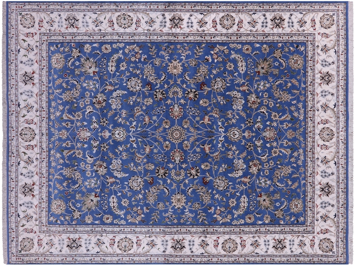 Wool & Silk Handmade Persian Nain Rug