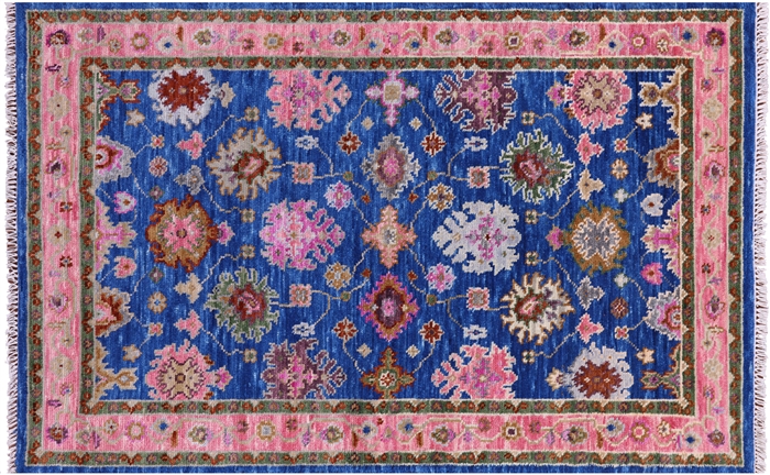 Hand Knotted Turkish Oushak Wool Rug