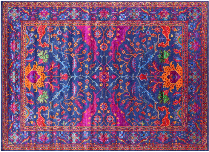 Super Heriz Serapi Hand Knotted Wool & Silk Rug