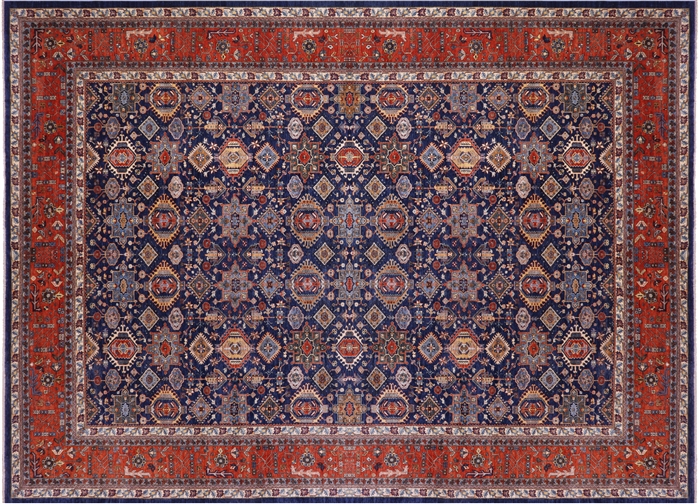 Super Heriz Serapi Hand-Knotted Wool Rug