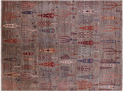 Hand-Knotted Persian Gabbeh Tribal Wool Rug