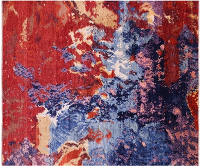 Abstract Modern Hand Knotted Wool Rug