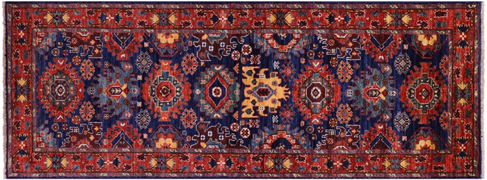 Super Heriz Serapi Hand Knotted Runner Rug