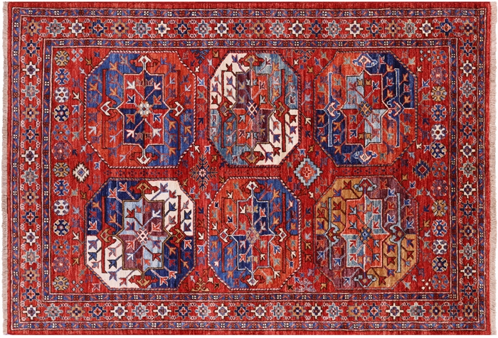 Hand Knotted Super Turkmen Ersari Wool Rug