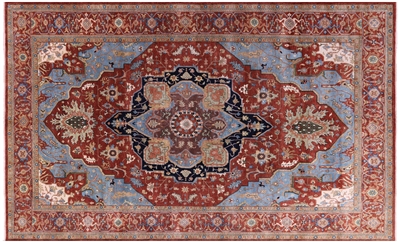 Heriz Serapi Hand-Knotted Wool Rug