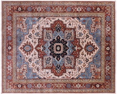 Heriz Serapi Hand-Knotted Wool Rug