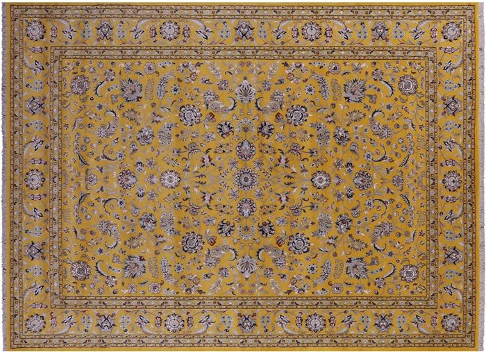 Wool & Silk Persian Nain Hand Knotted Rug