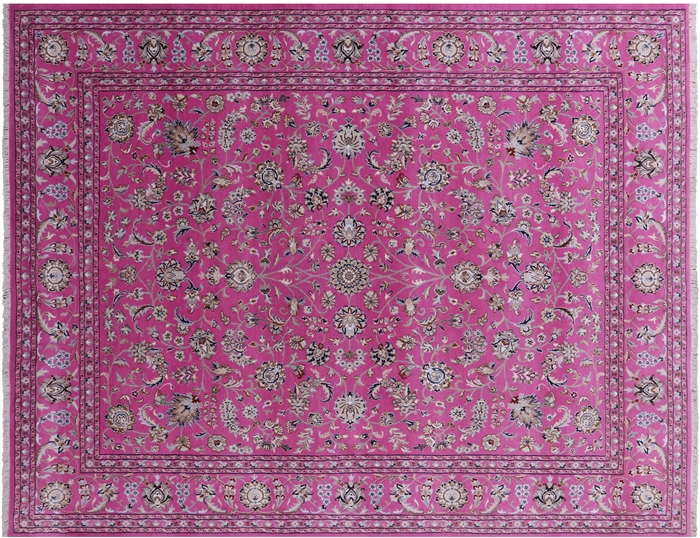 Persian Nain Wool & Silk Handmade Rug