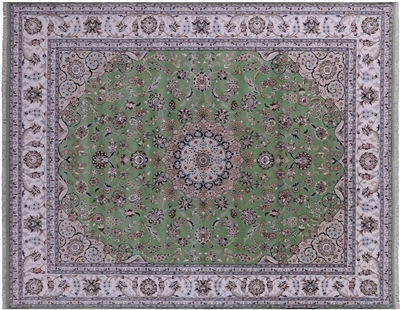 Persian Nain Hand Knotted Wool & Silk Rug