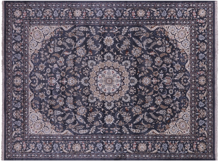 Persian Nain Handmade Wool & Silk Rug