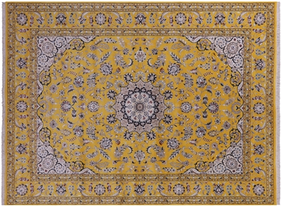 Persian Nain Hand Knotted Wool & Silk Rug