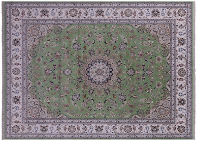 Persian Nain Wool & Silk Handmade Rug