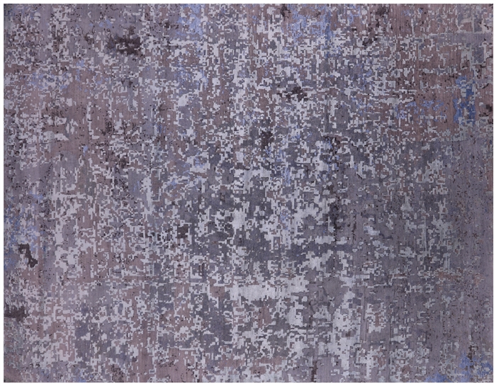 Wool & Silk Modern Abstract Hand-Knotted Rug
