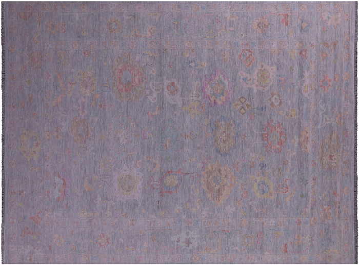 Hand-Knotted Turkish Oushak Wool Rug