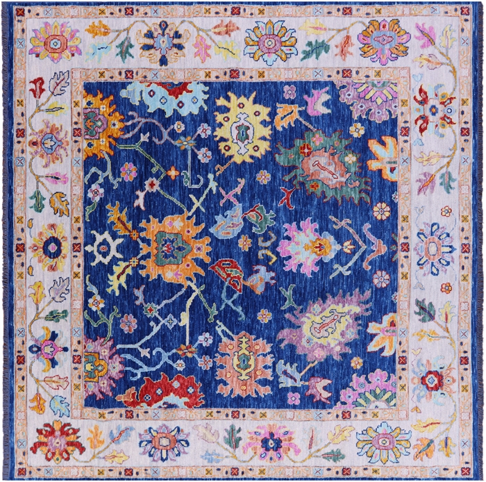 Square Turkish Oushak Handmade Rug