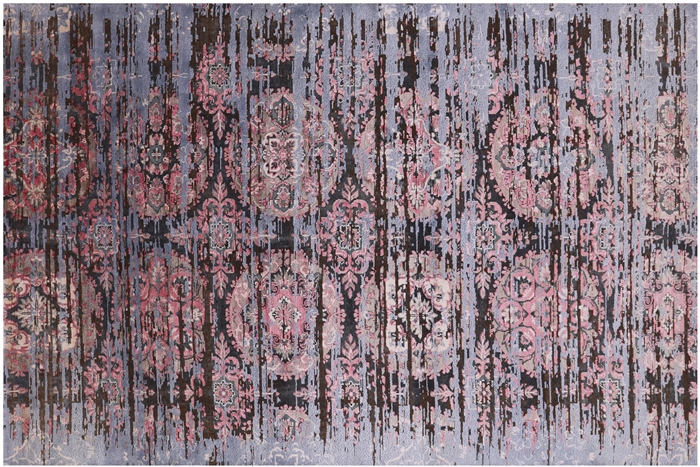 Hand Knotted Persian Silk With Oxidized Wool Area Rug