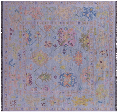 Square Turkish Oushak Hand Knotted Rug