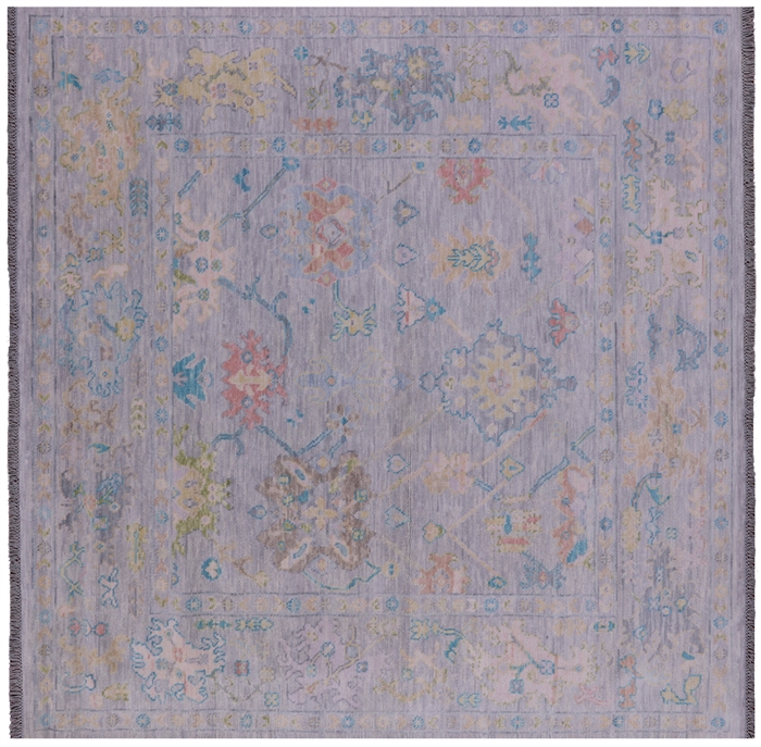 Square Turkish Oushak Hand Knotted Rug