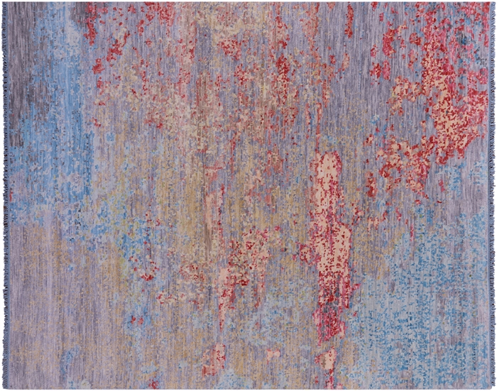 Abstract Modern Hand Knotted Rug