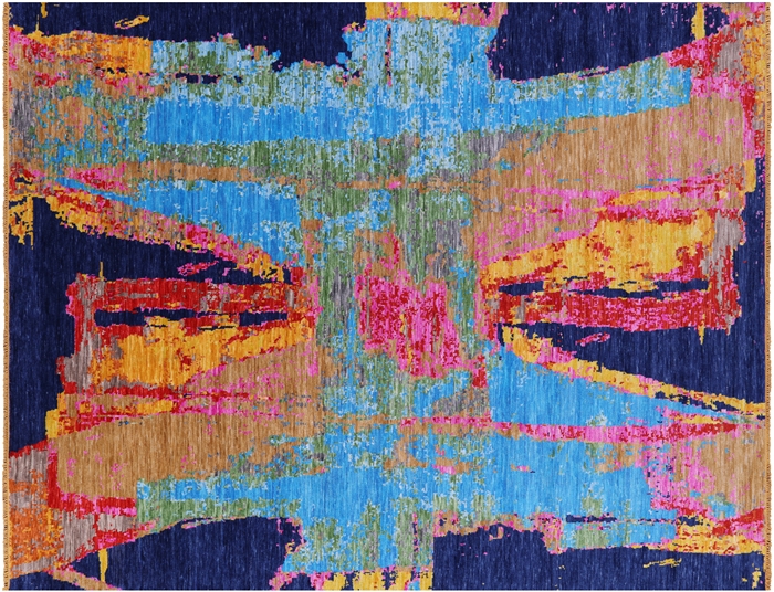 Modern Abstract Hand Knotted Wool Rug
