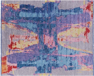 Hand Knotted Modern Abstract Wool Rug