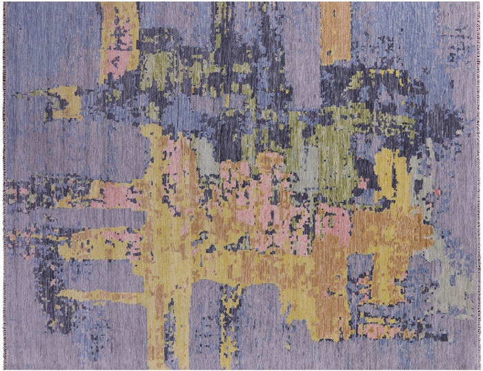 Hand-Knotted Modern Abstract Rug