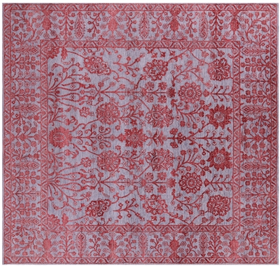 Square Persian Tabriz Wool & Silk Handmade Rug