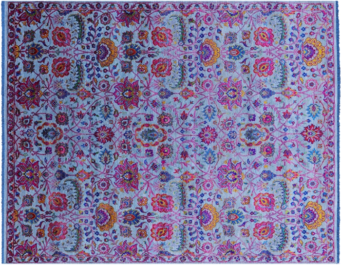 Wool & Silk Persian Tabriz Hand-Knotted Rug